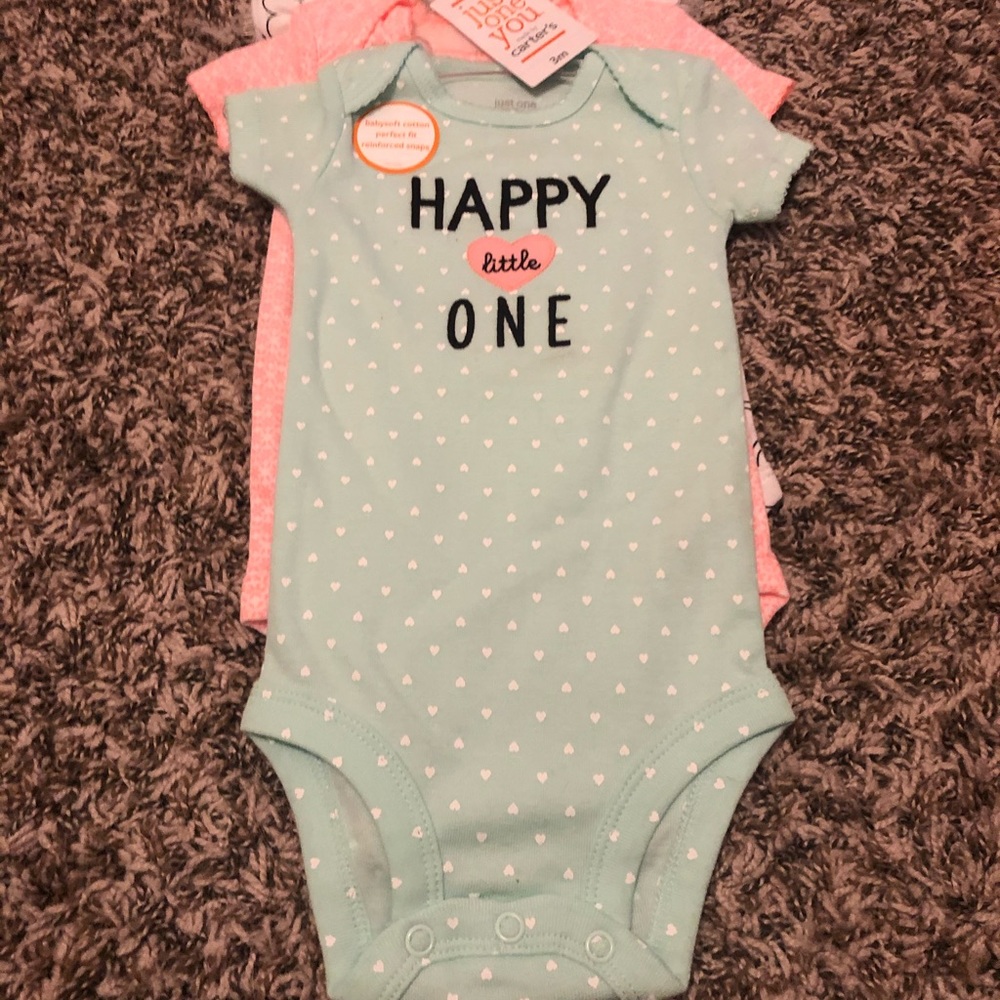 0-3 month set of 3 onesies
